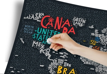  «Скретч карта мира 1DEA.me Travel Map Letters World», бренда 1DEA.me - фото №3 - миниатюра