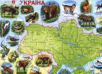 Паперова «Пазл Larsen Карта України з тваринами (До 37)», автора Без автора– фото №1