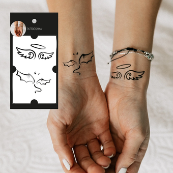  «Тимчасове тату Tattooshka Янгол чи чортеня (WM-189)», бренда Tattooshka - фото №2 - миниатюра
