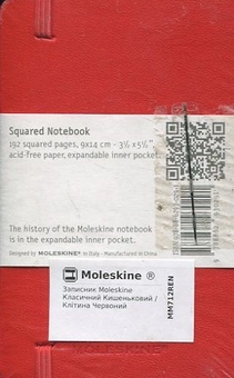  «Карманная записная книжка Moleskine Красная в клетку (MM712REN)», бренда Moleskine - фото №3 - миниатюра