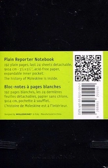  «Карманная записная книжка репортера Moleskine Черная нелинованная (978-88-8370-550-2)», бренда Moleskine - фото №3 - миниатюра