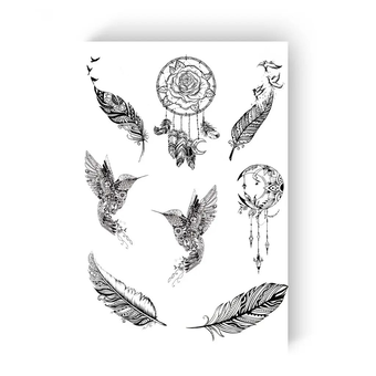 «Тимчасове тату Tattooshka Пера з мандалами (LB-123)», бренда Tattooshka - фото №2 - миниатюра