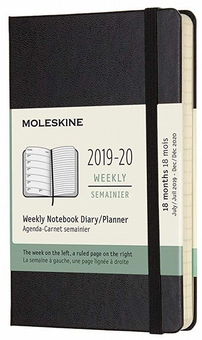  «Еженедельник карманный Moleskine 2019-2020 Черный (DHB18WN2Y20)», бренда Moleskine - фото №1 - миниатюра
