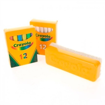  «Мелки белые и цветные с губкой 12+12 Crayola (98268)», бренда Crayola - фото №3 - миниатюра