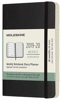  «Еженедельник карманный Moleskine 2019-2020 Черный (DSB18WN2Y20)», бренда Moleskine - фото №1 - миниатюра