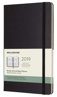  «Еженедельник вертикальный Moleskine на 2019 год черный (DHB12WV3Y19)», бренда Moleskine - фото №1 - миниатюра