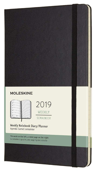  «Еженедельник Moleskine на 2019 год черный (DHB12WN3Y19)», бренда Moleskine - фото №1 - миниатюра