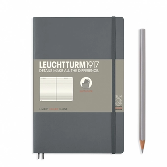 «Блокнот Leuchtturm1917 Paperback Линия Антрацит (358326)», бренда Leuchtturm1917 - фото №2 - миниатюра