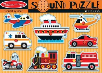 «Звуковой пазл Melissa & Doug Машинки (MD725)», бренда Melissa & Doug - фото №1 - миниатюра