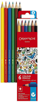 «Набір Акварельних Олівців Caran d'Ache School Line 6 кольорів (1290.706)», бренду Caran d'Ache - фото №2 - мініатюра