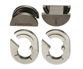 «Металлическая головоломка Hanayama Huzzle 5 Пэдлок (515095)», бренда Hanayama - фото №4 - миниатюра