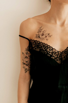  «Тимчасове тату Tattooshka Три трояндові гілочки (HB-352)», бренда Tattooshka - фото №3 - миниатюра