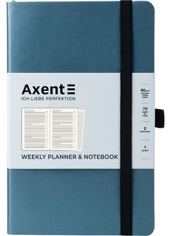  «Еженедельник недатированный Axent Partner Soft Синий металлик (8601-21-14-a)», бренда Axent - фото №1 - миниатюра