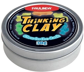 Бумажная «Умный пластилин Paulinda Thinking Clay Светится в темноте, синий 30 грамм (PL-170405-TCG-02)», автора Без автора– фото №1