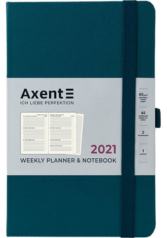  «Еженедельник Axent Partner Strong 2021 Малахитовый (8505-21-31-a)», бренда Axent - фото №1 - миниатюра