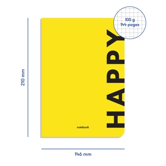 «Блокнот ORNER Happy жовтий (orner-1292)», бренда Orner - фото №2 - миниатюра