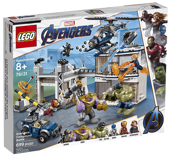  «Конструктор LEGO Super Heroes Marvel Битва на базе Мстителей 699 деталей (76131)», бренда LEGO - фото №1 - миниатюра