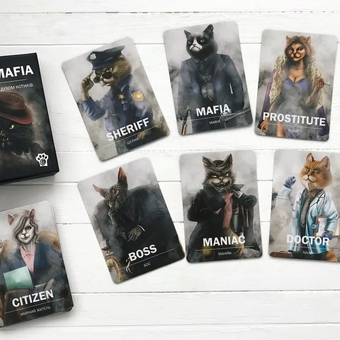 «Картки для настільної гри мафія WoodCat: Котомафія», бренда WoodCat - фото №2 - миниатюра
