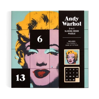 «Пазл-головоломка Galison Andy Warhol Marilyn 2-in-1 Sliding Wood Puzzle», бренда Galison - фото №2 - миниатюра