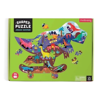  «Пазл Mudpuppy Jurassic Skatepark 75 Piece Shaped Scene Puzzle», бренда Mudpuppy - фото №2 - миниатюра