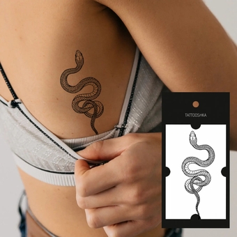  «Тимчасове тату Tattooshka Змія (L-5)», бренда Tattooshka - фото №2 - миниатюра