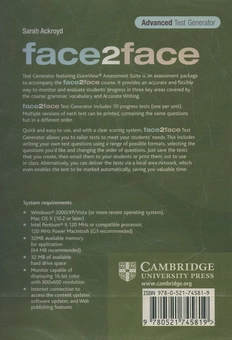 Бумажная книга «Face2face. Advanced Test Generator CD-ROM», автор Сара Акройд - фото №2 - миниатюра