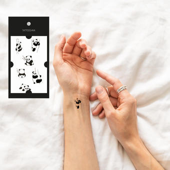  «Тимчасове тату Tattooshka Міні панди (HC-022)», бренда Tattooshka - фото №2 - миниатюра
