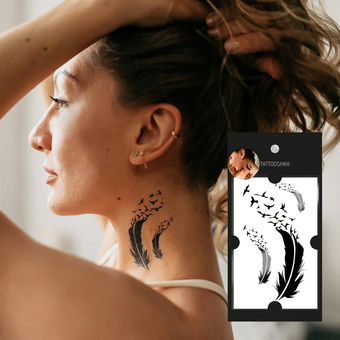 «Тимчасове тату Tattooshka 3 пера (X-096)», бренда Tattooshka - фото №2 - миниатюра