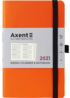 «Еженедельник Axent Partner Soft 2021 Оранжевый (8506-21-12-a)», бренда Axent - фото №1 - миниатюра
