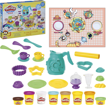  «Набір для творчості з пластиліном Hasbro Play-Doh Coffee N Tea Party Playset (F5751)», бренду Hasbro - фото №3 - мініатюра