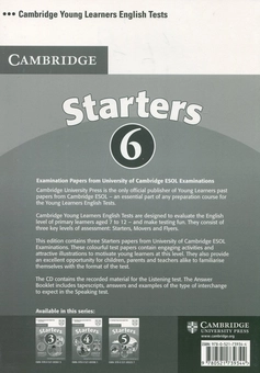 Паперова книга «Cambridge Young Learners English Tests 6 Starters Answer Booklet» - фото №3 - мініатюра