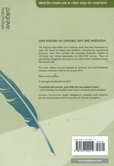 Бумажная книга «Core Statutes on Contract, Tort and Restitution», автор Грэм Стивенсон - фото №3 - миниатюра