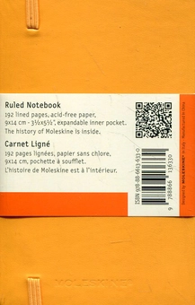  «Карманная записная книжка Moleskine Classic Coloured Оранжевая в линию (MM710M2F#978-88-6613-633-0)», бренда Moleskine - фото №3 - миниатюра