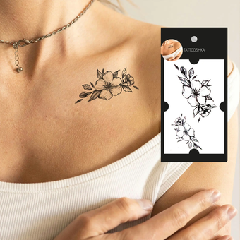  «Тимчасове тату Tattooshka Графічні квіти (WM-425)», бренда Tattooshka - фото №2 - миниатюра