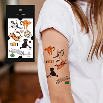 «Тимчасове тату Tattooshka Міні котики (L-61)», бренда Tattooshka - фото №3 - миниатюра
