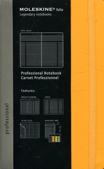  «Недатированная записная книжка Moleskine Folio Professional Оранжевая (978-88-6732-021-9)», бренда Moleskine - фото №4 - миниатюра