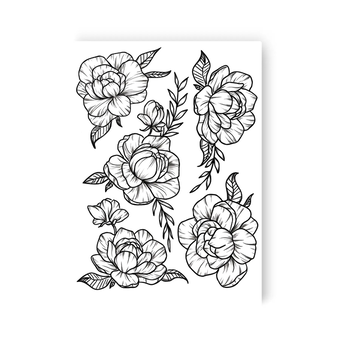  «Тимчасове тату Tattooshka Піони українські (LB-149)», бренда Tattooshka - фото №2 - миниатюра
