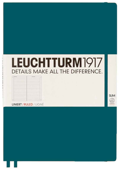  «Блокнот Leuchtturm1917 Master Slim Линия Тихоокеанский зеленый (359788)», бренда Leuchtturm1917 - фото №1 - миниатюра