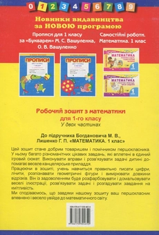 Паперова книга «Робочий зошит до підручника М. Богдановича "Математика. 1клас". Частина 1. Частина 2», автор Антоніна Заїка - фото №3 - мініатюра