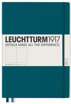  «Блокнот Leuchtturm1917 Master Slim Чистые листы Тихоокеанский зеленый (359791)», бренда Leuchtturm1917 - фото №1 - миниатюра