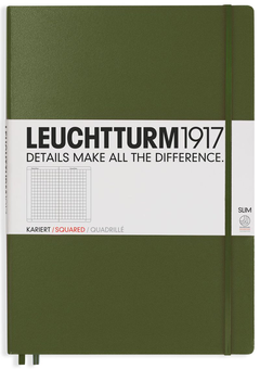  «Блокнот Leuchtturm1917 Master Slim Клітка Хакі (349263)», бренду Leuchtturm1917 - фото №1 - мініатюра