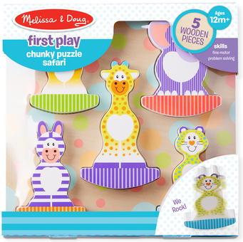  «Формовой пазл-качалка Melissa&Doug Сафари (MD1886)», бренда Melissa & Doug - фото №1 - миниатюра