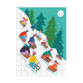  «Пазл Galison Winter Sledding by Louise Cunningham 130 ел.», бренда Galison - фото №3 - миниатюра