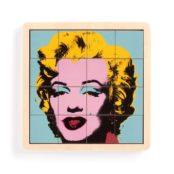 «Пазл-головоломка Galison Andy Warhol Marilyn 2-in-1 Sliding Wood Puzzle», бренда Galison - фото №3 - миниатюра