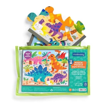  «Mighty Dinosaurs 12 Piece Pouch Puzzle», бренда Mudpuppy - фото №3 - миниатюра