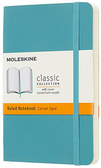  «Блокнот Moleskine Classic маленький линия океанский синий (QP611B35)», бренда Moleskine - фото №1 - миниатюра