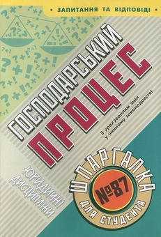 Паперова книга «Господарський процес. Шпаргалка для студента №87» - фото №2 - мініатюра