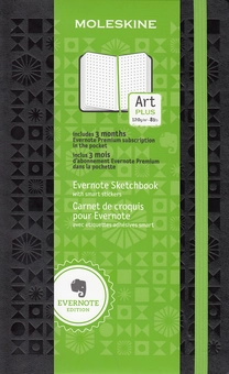  «Записная книжка Moleskine Evernote с наклейками для зарисовок Черная (978-88-6732-387-6#SKLSKETCHEVERF)», бренда Moleskine - фото №2 - миниатюра