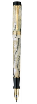  «Перьевая ручка Parker Duofold Pearl and Black NEW FP F (97 612Ж)», бренда Parker - фото №1 - миниатюра
