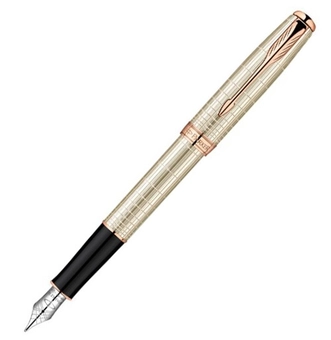  «Ручка перьевая Parker Sonnet Sterling Silver PGT FP F (85 312R)», бренда Parker - фото №1 - миниатюра